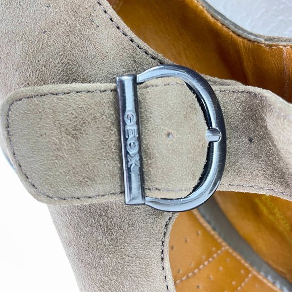 GEOX RESPIRA suede leather wedge with buckle strap - EU 41 / US 10.5 - Picture 7 of 13
